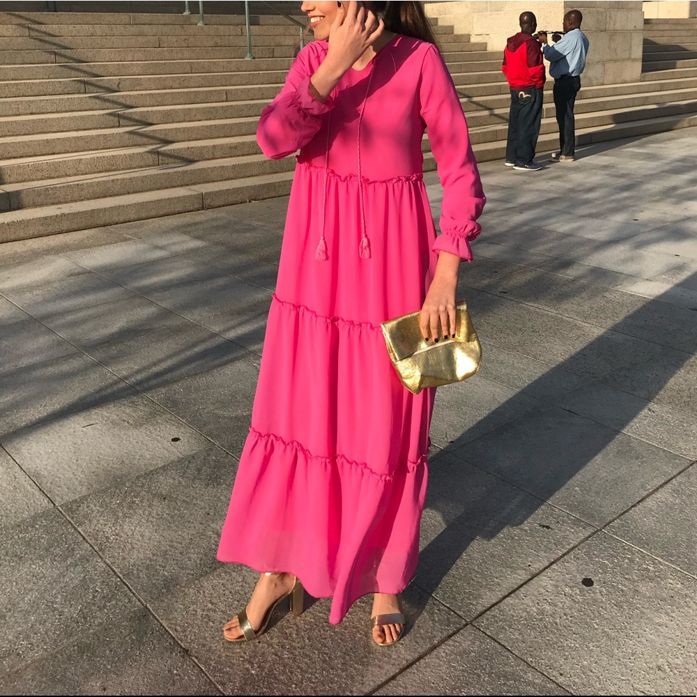Long vintage pink dress